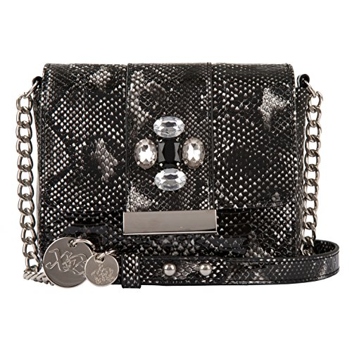 Sac bandoulière 15 cm noir aux finitions soignées modèle 25580