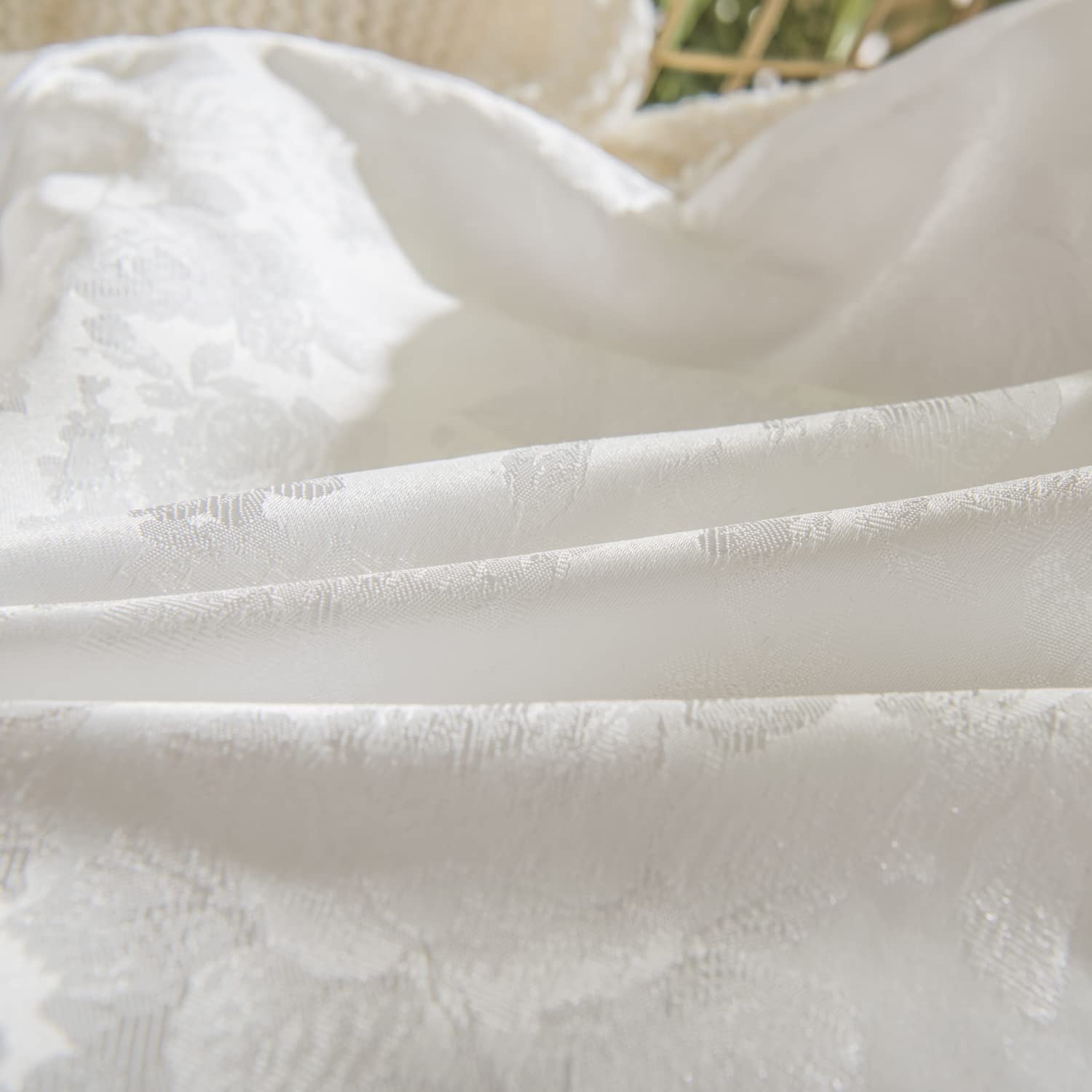 Federe per cuscini in jacquard, con ricamo francese a pizzo, decorative per divano e poltrona, design a volant, decorazione rustica per la casa, 45x45 cm, set di 2 (Jacquard bianco, 45x45 cm)