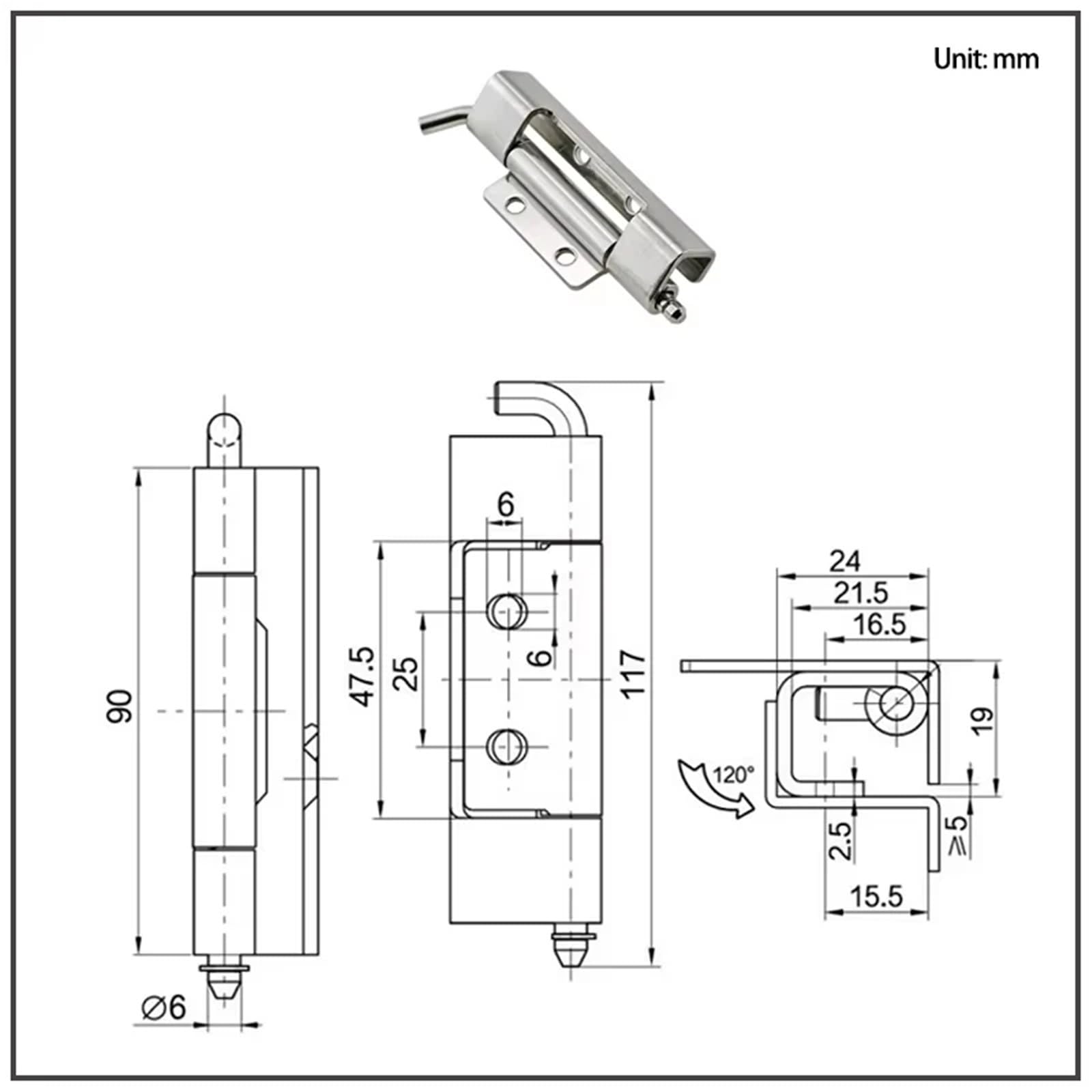 1 pz Cerniera for saldatura staccabile in acciaio inossidabile Cerniera nascosta for piegatura del corpo 'armadio for attrezzature meccaniche industriali