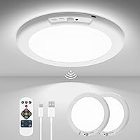 Vista 13 de wowatt: lámpara de techo recargable operada por batería, luz de sensor de movimiento para interiores, lámpara de ducha inalámbrica con mando a