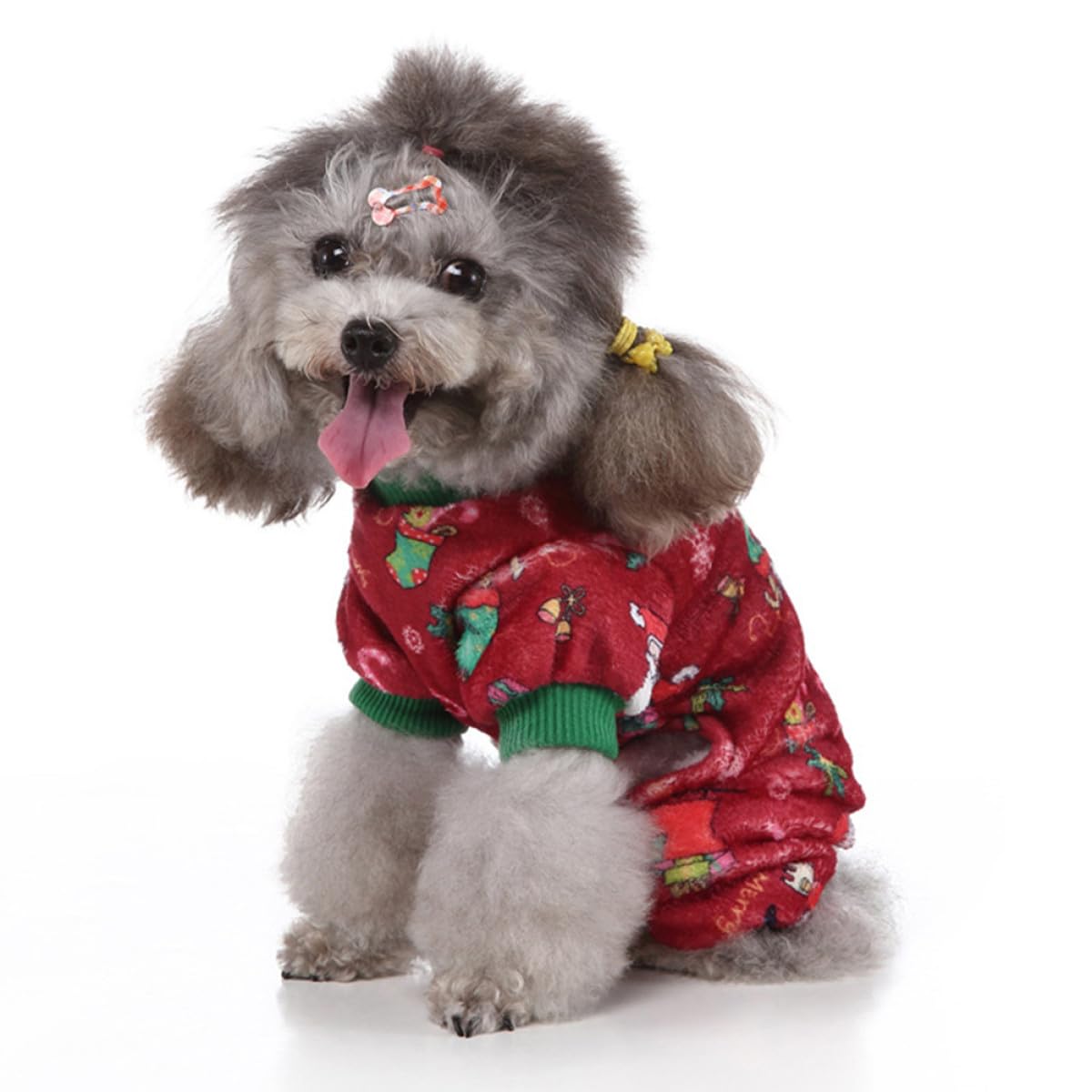 INOOMP Weihnachtliche Hundebekleidung aus Korallfleece 3 Stück mit Schneeflocken und Rentiermotiv Warm und Gemütlich für Kalte Tage im Auto und Zuhause