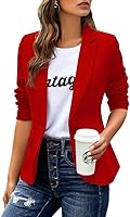 huatandis Women's Casual Blazer Jacket: Long Sleeve Lapel Button Slim Fit for Office Work & Everyday