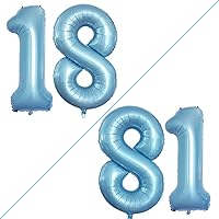 Vista 25 de GOER Globos con el número 80 para decoraciones de fiesta de cumpleaños número 80, globos de helio de aluminio jumbo de 42 pulgadas para 80 Oro rosa