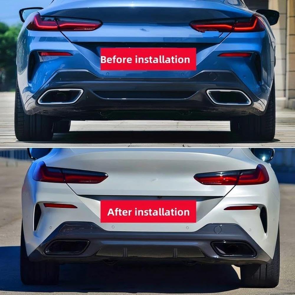 Spare Parts For BMW 8 Series 840i 850i Square Port Stainless Steel Black Tailpipe Exhaust Pipe Modified Muffler Nozzle