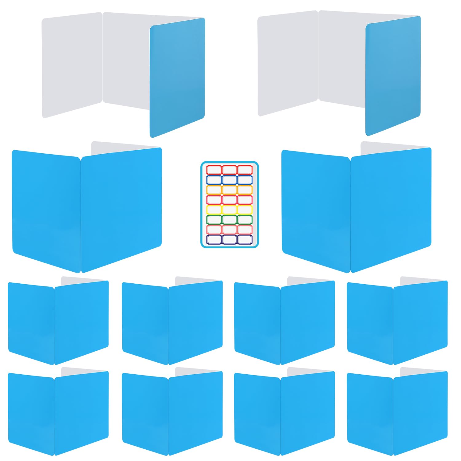 EARTHSON 12 Pcs Desk Dividers for Students, Coated Paper Privacy Shields Folder for Students, Privacy Folders for Students Desks, Test Divider