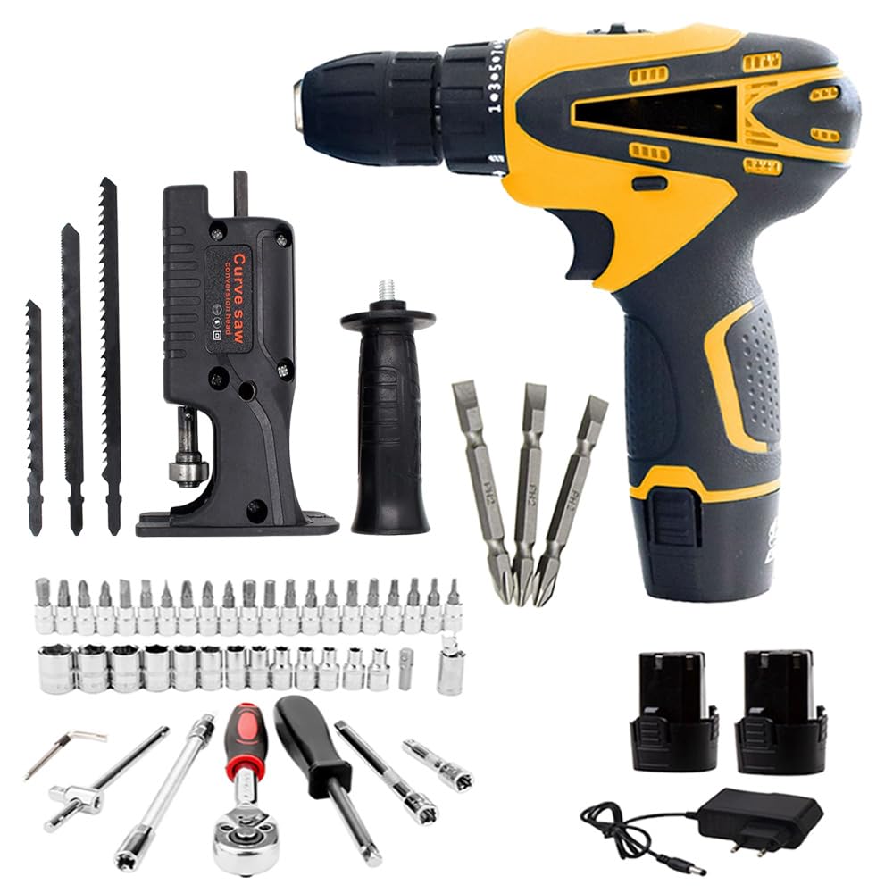 MLD 12v Cordless Drill With Combo Jig saw Attachment for drill machine,cordless,screwdriver machines Extra 50pcs Accessories Tool Kit set JR-511 (12v/1350 Rpm/Multicolor) (B0D182DFBF) Amazon Price History, Amazon Price Tracker