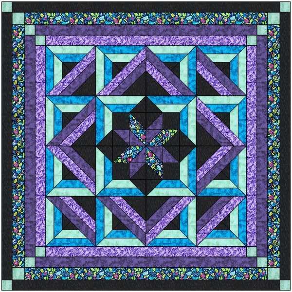 - Material Maven Easy Quilt Kit Twilight/Precut/Ready to Sew!! Multi Color 69x69