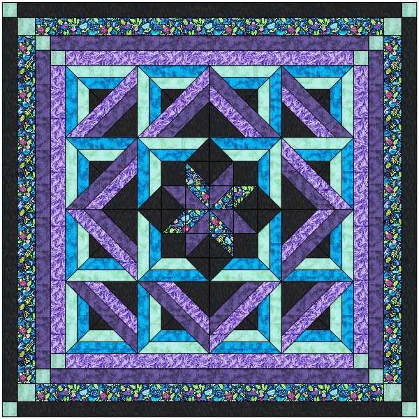 - Material Maven Easy Quilt Kit Twilight/Precut/Ready to Sew!! Multi Color 69x69