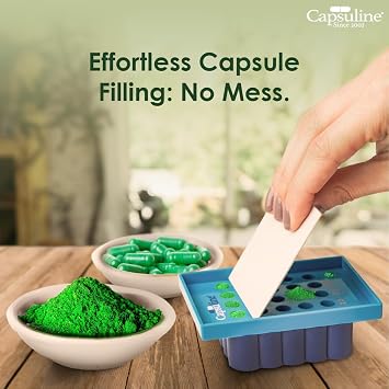 Capsuline DIY Bundle - Clear Size 00 Empty Gelatin Capsules 1000 Count Filling Gel Pill Caps with Capsu-Tray Manual Capsule Holding Tray by Capsuline