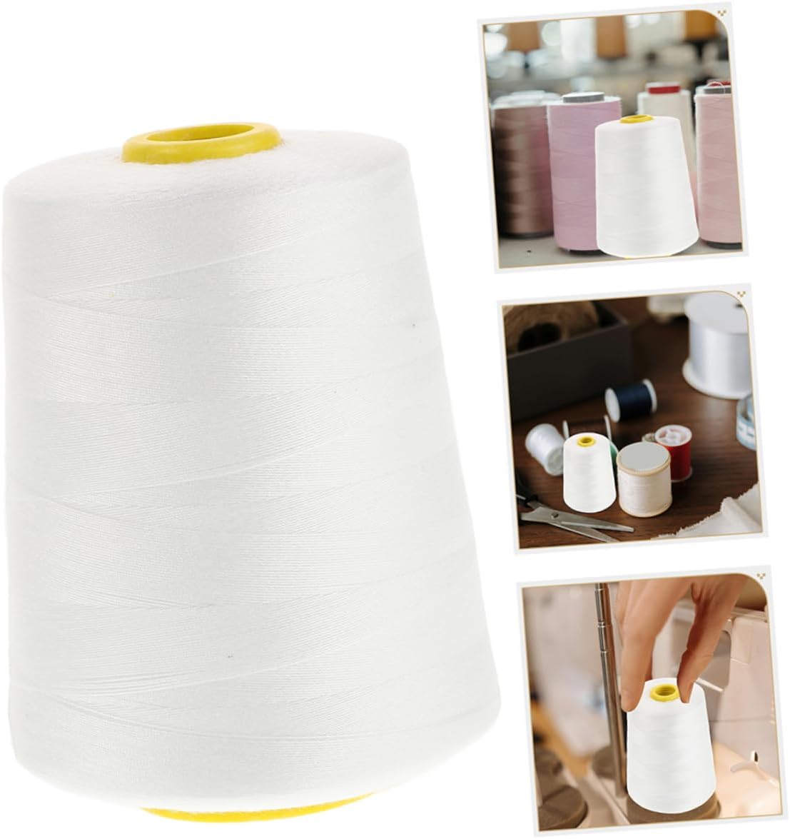 HOMSFOU 2rolls Yards Heavy Duty Sewing Thread for Machine and Hand Sewing Cuttable Quilting Thread Embroidery Floss for Projects