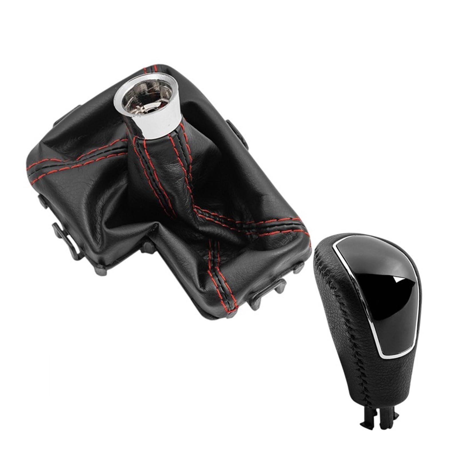 Fncvtm 2Pcs Gear Shifter Knobs For Ford For Mondeo Mk4 For S-Max For Kuga For Galaxy Mk1 Blk Automatic Gear Shift Knob Shifter Lever Stick Gaiter Boot Cover Cars(2Pcs)