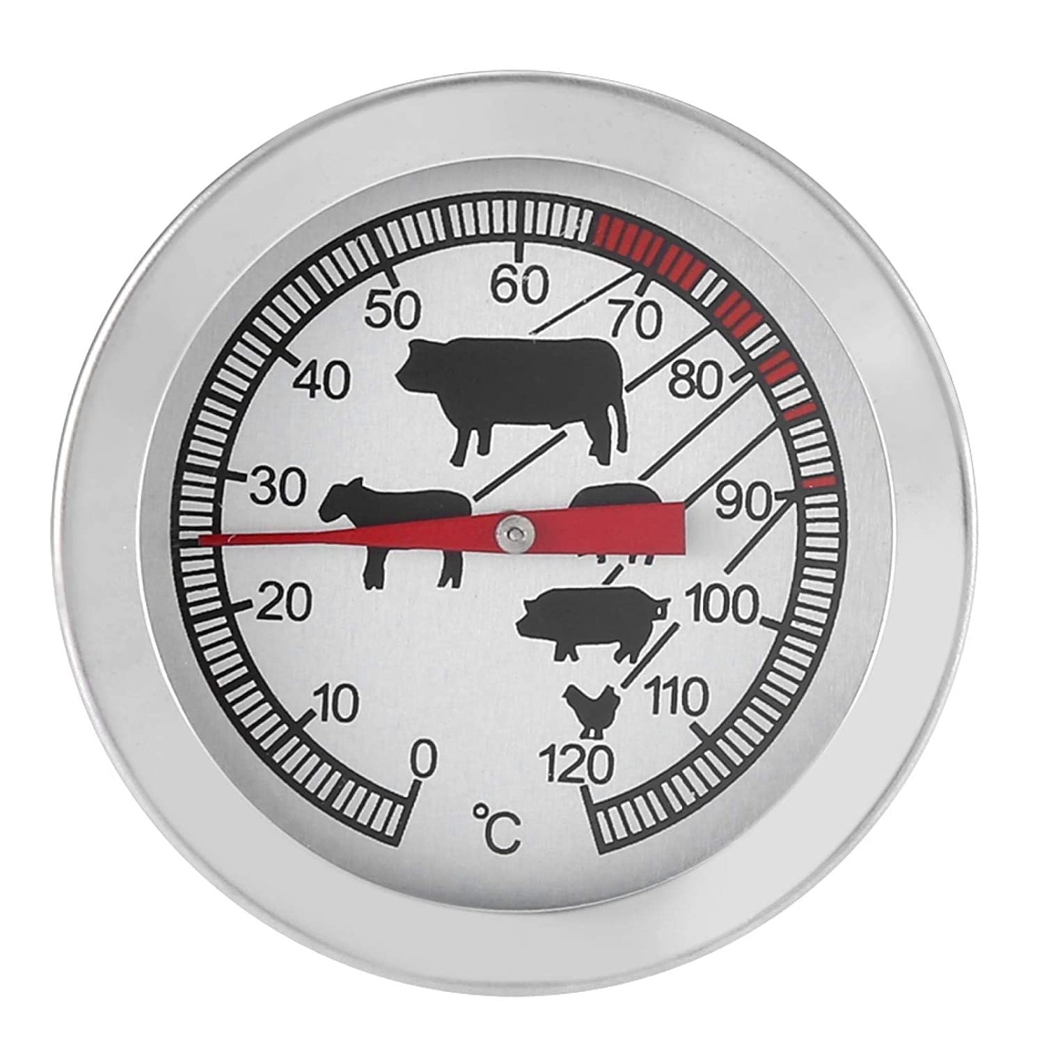 Termómetro de Cocina de Acero Inoxidable, Parrilla de Comida para Carne, termómetro de Cocina para Barbacoa, para bistec, Pescado, Carne a la Barbacoa, Leche.