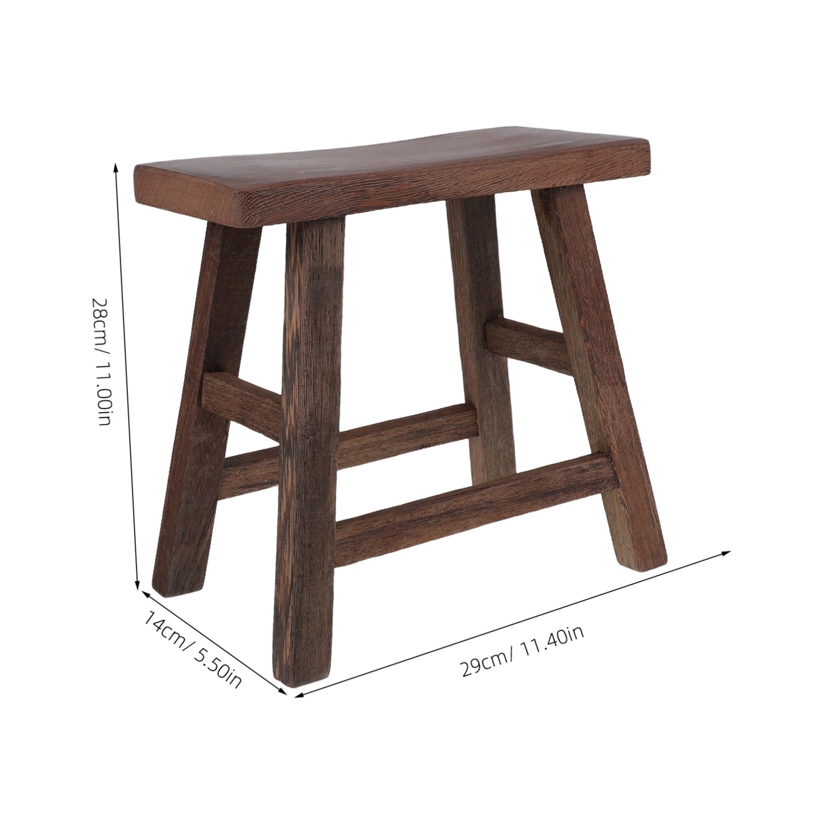 HEMOTON Solid Wood Step Stool Bench Footstool for Boys and Girls Wooden Foot Rest Small Kitchen Stool