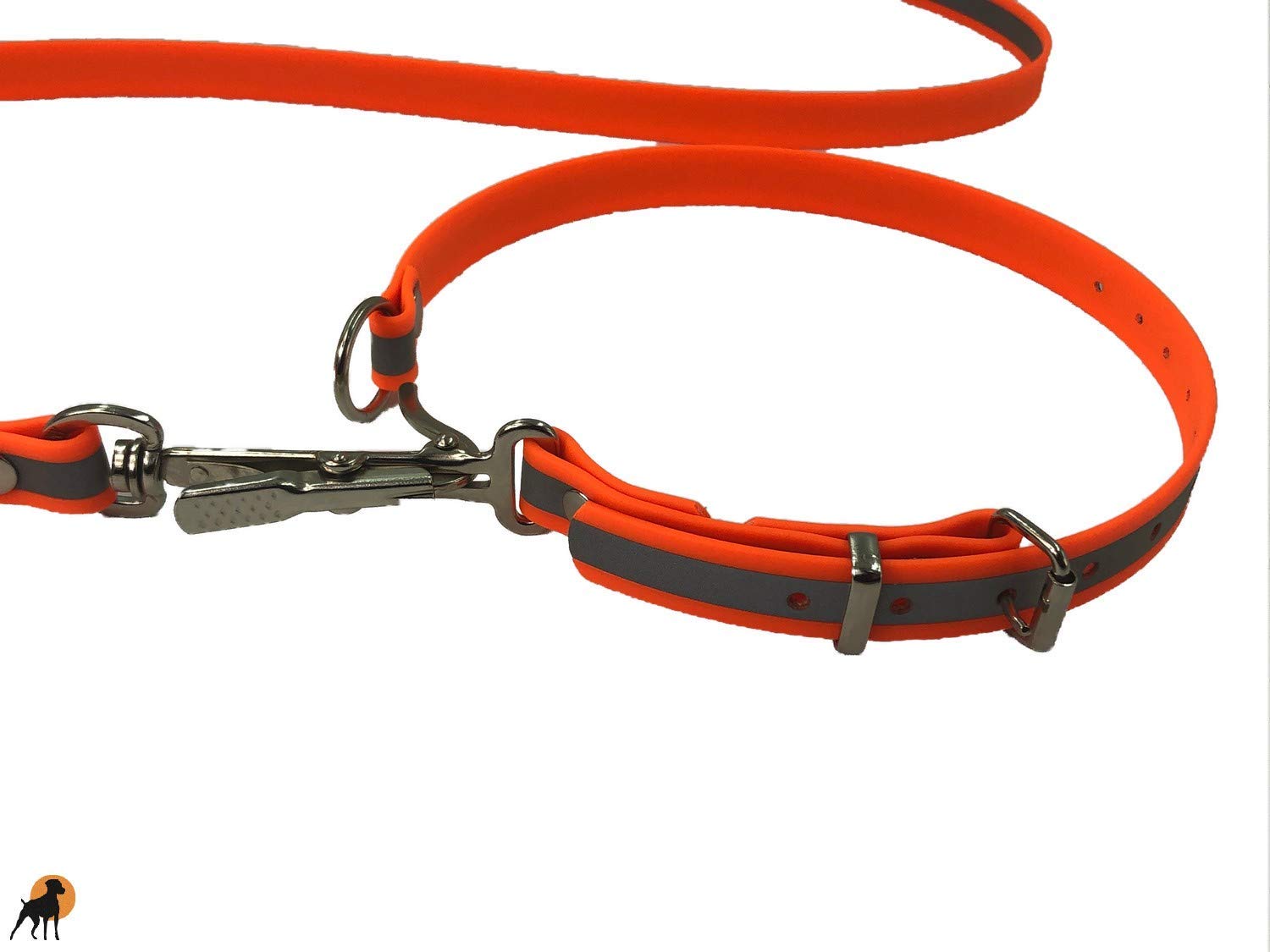 Befreiungsleine Rettungshundeleine aus Wasserfestem TPU Band, Typ 1, 19mm x 120cm, Hals 40-60cm, Reflektierend, Signalorange