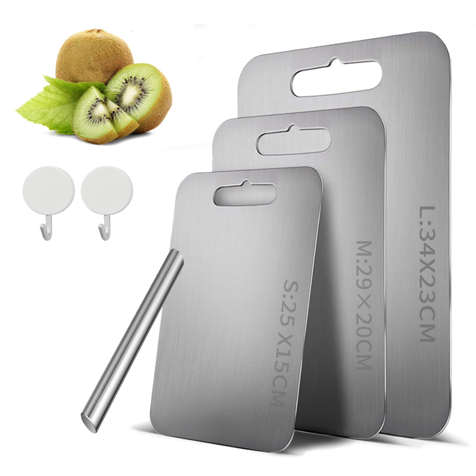 Katori Titanium Chopping Board, Katori Titanium Cutting Board, 3 Size Options, One Side for Raw Foods, One Side for Cooked Foods, Suitable for Cutting Meat, Bread, Vegetables, and Fruit (S)