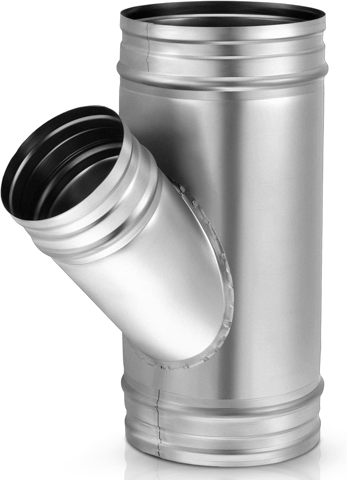 6 x 6 x 4 Inch Duct Connector 45 Degree Galvanized Duct Splitter 3 Way Metal Dryer Vent Connector for Exhaust Fan Dryer Vent Hose Kitchen Bathroom Fittings