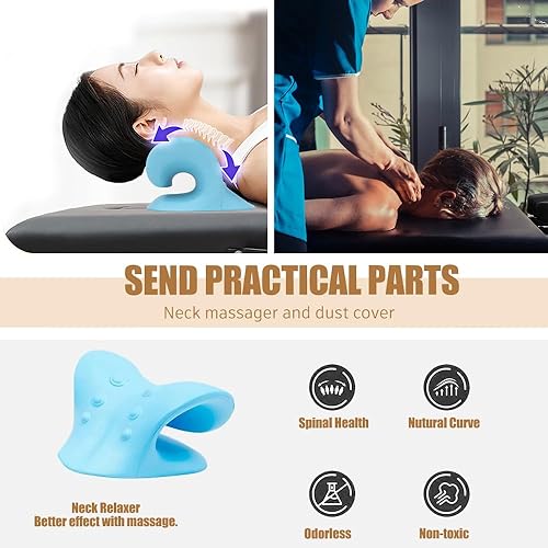 Miniatura 6 de Mesa de masaje portátil, cama de masaje de 84 pulgadas con estirador de cuello, cama de pestañas ajustable, cama de masaje, mesa de tatuaje para