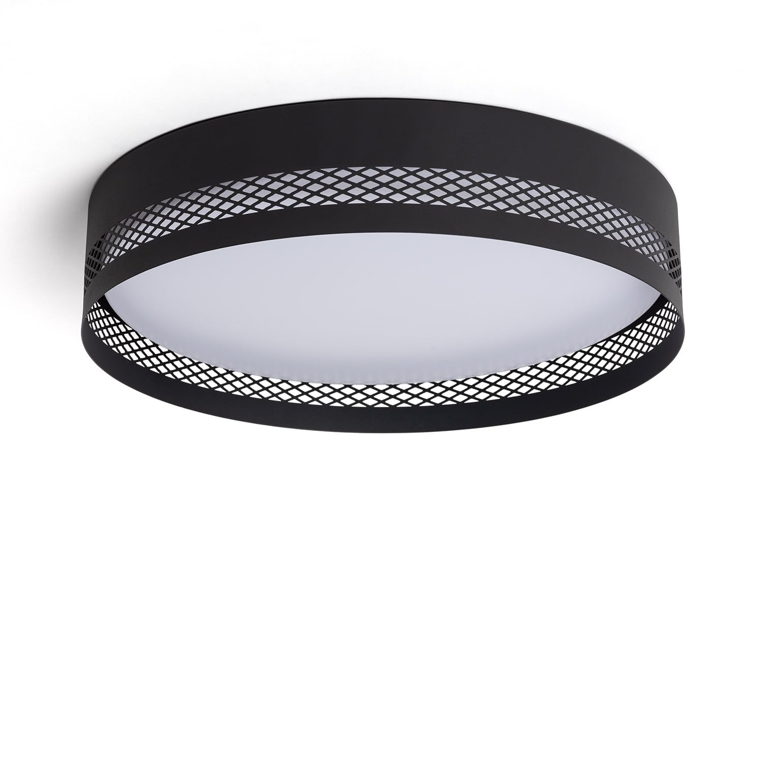 LEDKIA Plafón de Techo LED 40W Acero Saska L Negro Mate | Ideal para Cocina, Comedor, Habitación
