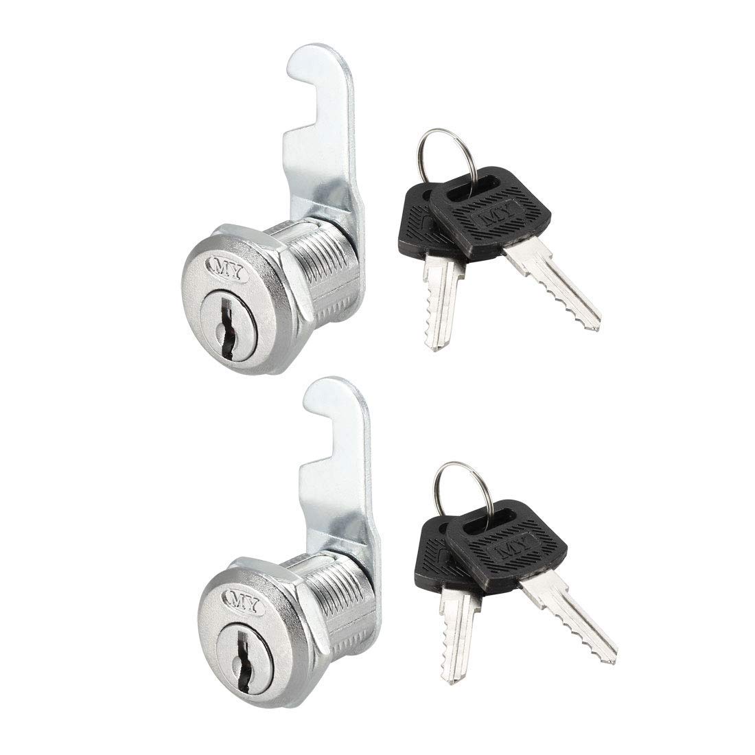 Cam Lock 20 mm Cylinder Length 48 mm Bent Cam File Cabinet Keyed Alike 2pcs