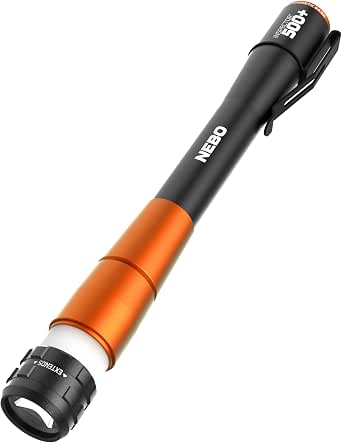 NEBO Inspector 500+ Pen Light, 500 Lumen Flex-Power Flashlight