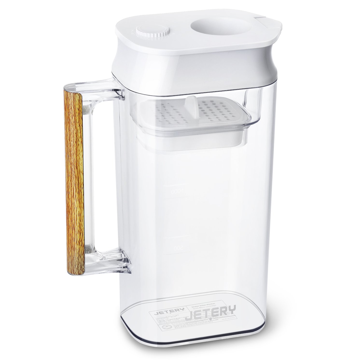 JETERY Water Filter Pitcher Jug Long Lasting Patented ACF Filtration for Health Clean Water 150 Gallons BPA Free NSF Certified