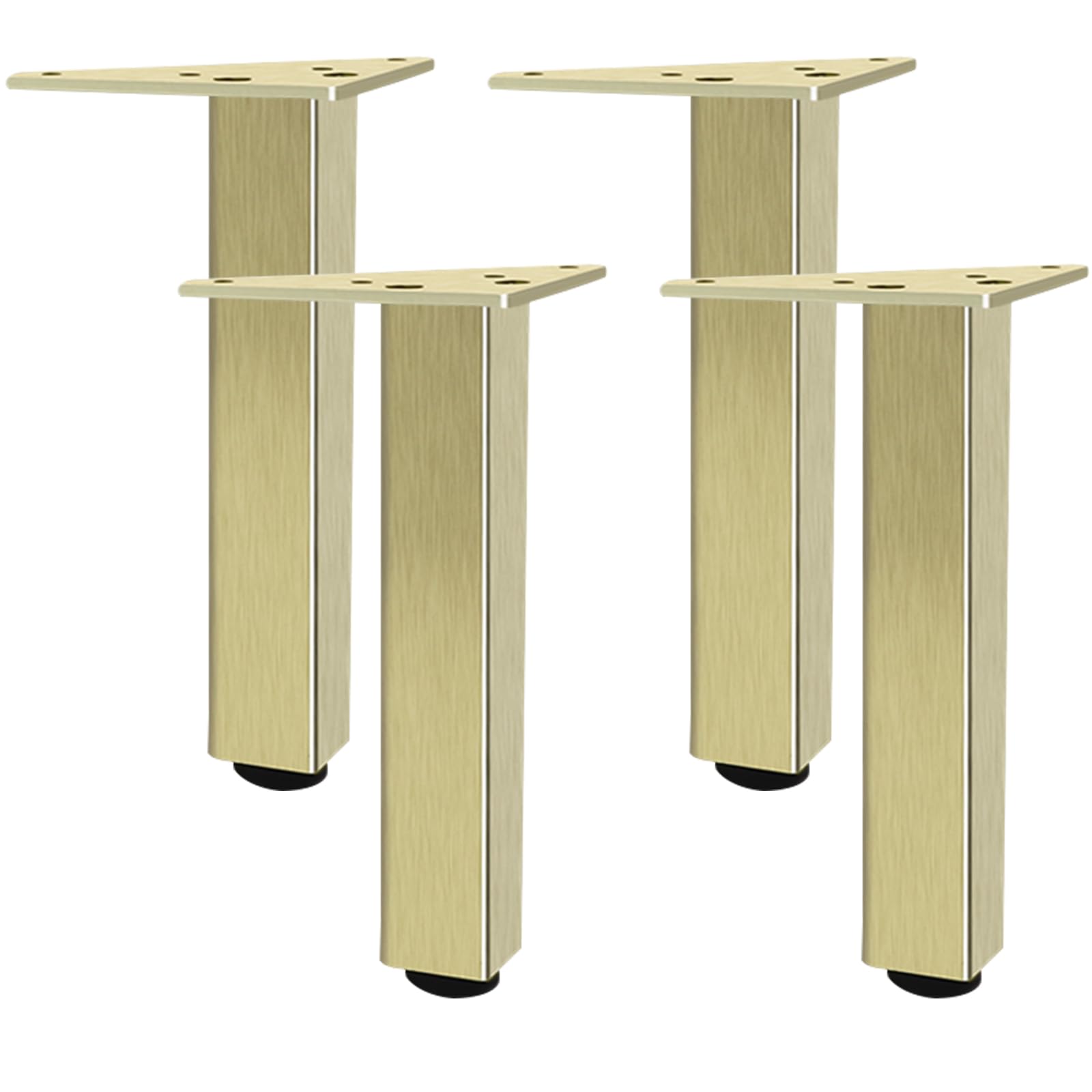 Gold Furniture Legs, 4 PCS Adjustable Furniture Legs Metal Table Leg Coffee Table Leg Aluminum Alloy | Anodized Surface Sofa Feet Optional Height: 6-60cm for Kitchen Cabinet Feet Chair Foot-25cm/9.8"