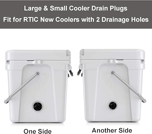 Miniatura 4 de Paquete de 2 tapones de drenaje para enfriadores RTIC, tapones de drenaje grandes y pequeños compatibles con refrigeradores RTIC de 20 cuartos de