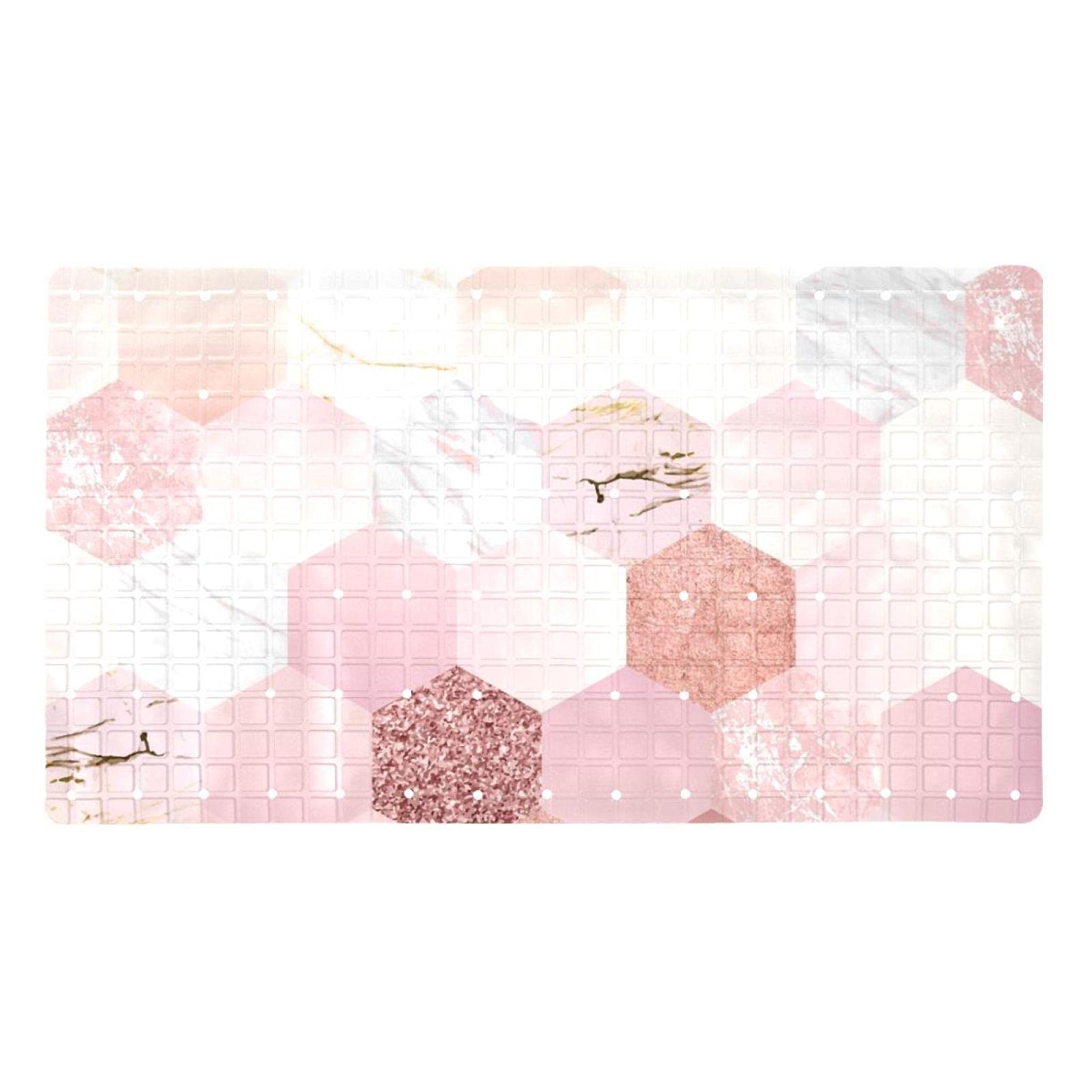 Tapis de salle de bain antidérapant contre les chutes en baignoire motif rose