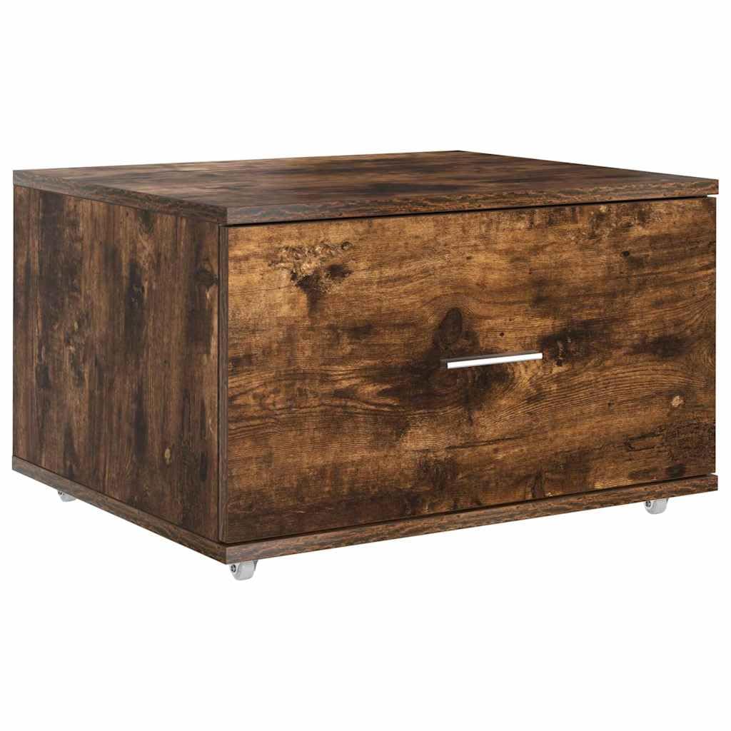 Scrivania affumicatura 131,5 x 50 x 106,5 cm, materiale in legno, moderno, con ripiano regolabile, cassetto, ideale per casa, ufficio, gioco, scrittura, molto spazio