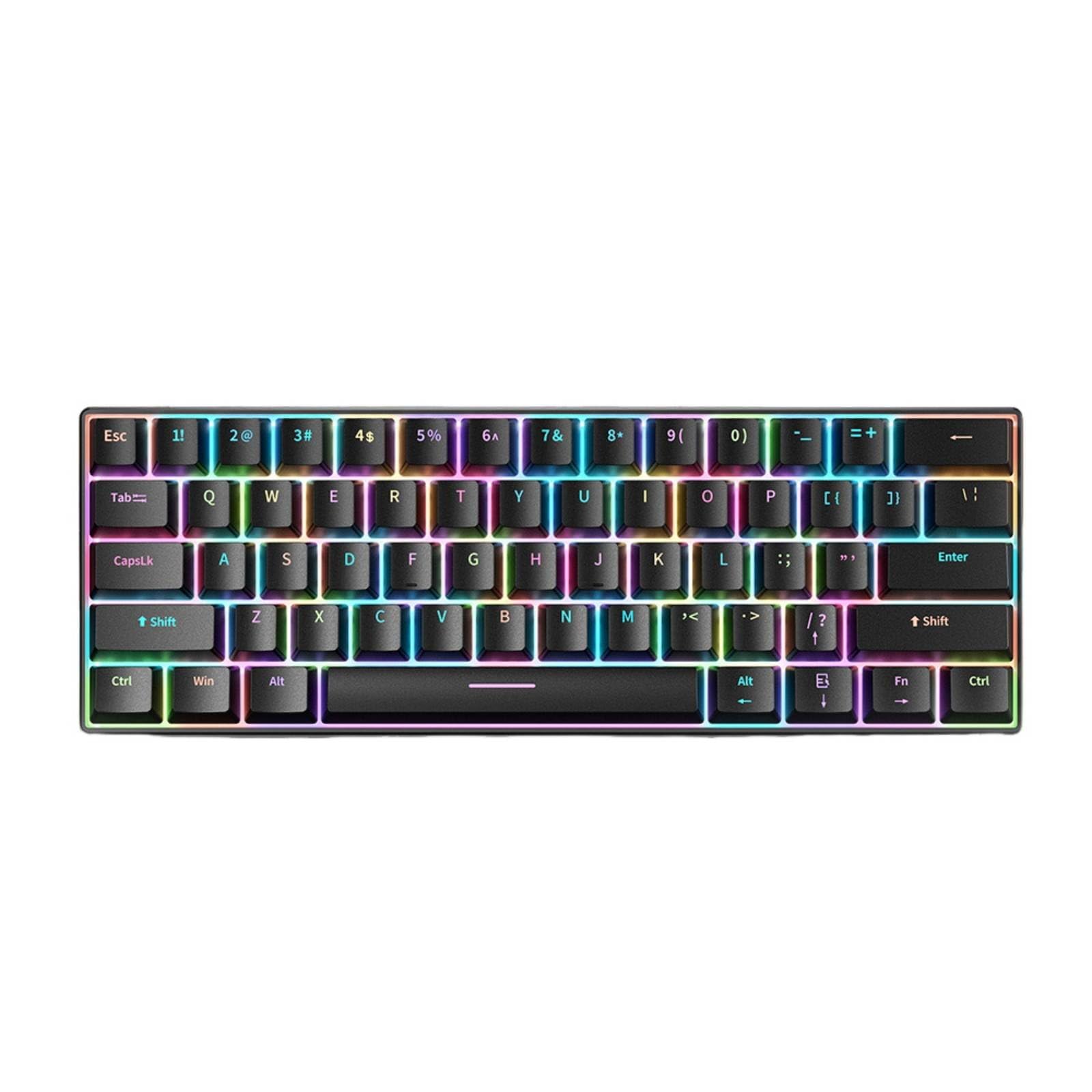 rgb gaming keyboard portable wired type-c keyboard abs keycaps | typing device for gamers, office workers, desktop, red switch