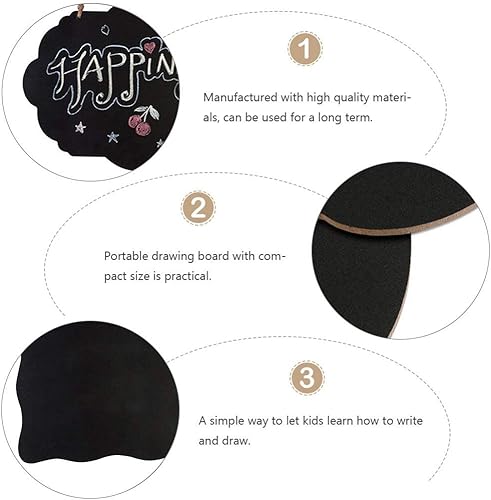 Miniatura 3 de DOITOOL 2 letreros de pizarra colgantes mini doble cara decorativa pizarra de tiza granja tablero de mensajes de madera para bricolaje bodas,