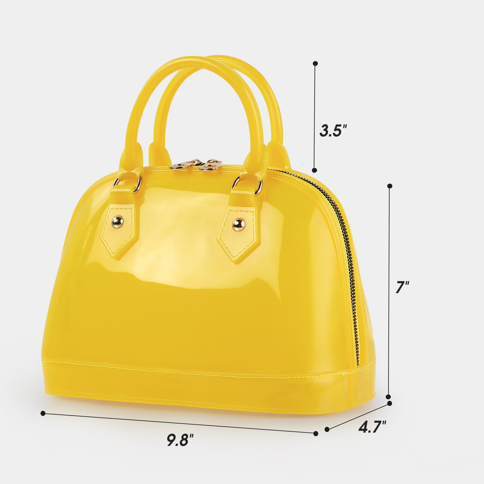 Jelly Crossbody Purse Shoulder Bag, Candy Color Tote Satchel Top-Handle Handbags for Women (Yellow)