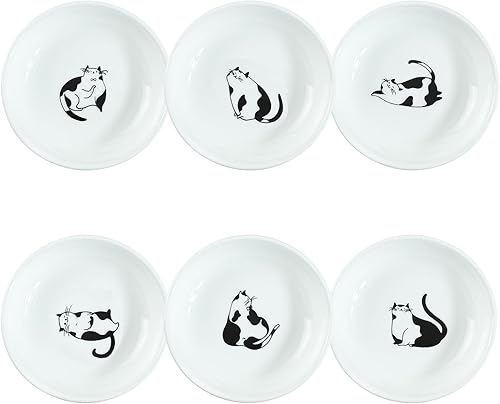 SOCOSY Super Cute Gentleman Cat - Plato de cerámica para salsacondimentocuenco de soya para sushiplatos de aperitivoplato de servir para cocina y