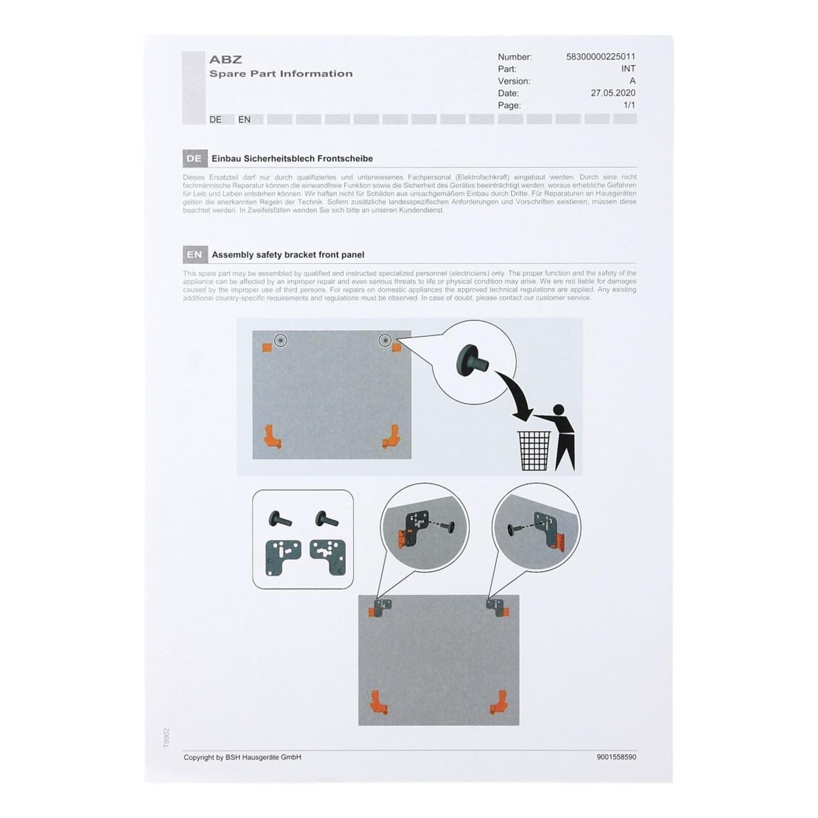 LUTH Premium Profi Parts Kompatibel mit Bosch Frontglasscheibe Schwarz 00776030
