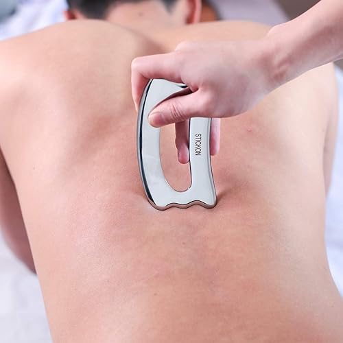 Miniatura 5 de Herramienta de masaje de raspado Gua Sha de acero inoxidable  Herramientas STICKON IASTM Gran herramienta de movilización de tejidos suaves