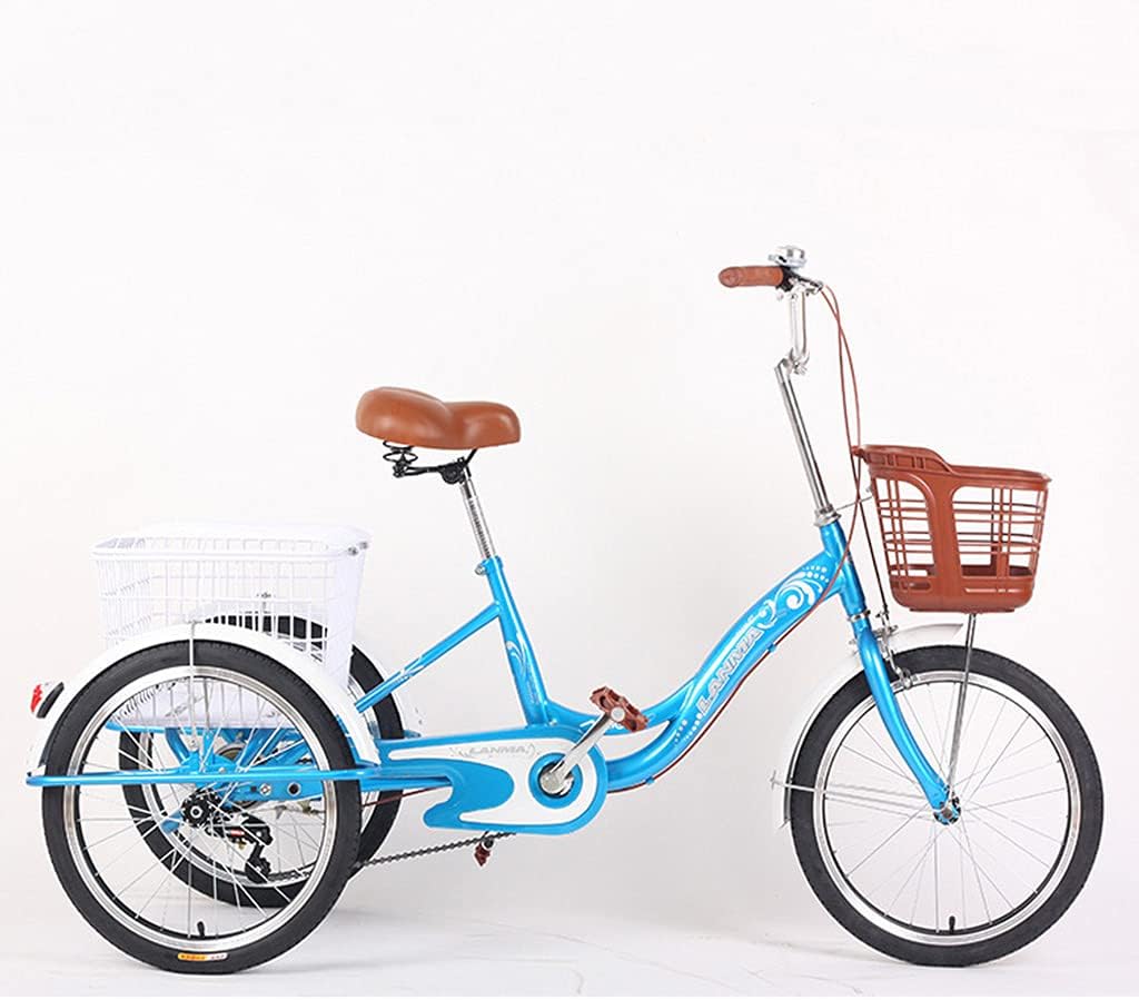 Adult Tricycle Three Wheel Bike 3 Wheel 20in Cruiser Bike with Shopping Basket Comfort Bicycles Bike for Recreation Shopping Picnics Exercise Men's Women's Cycling Pedalling