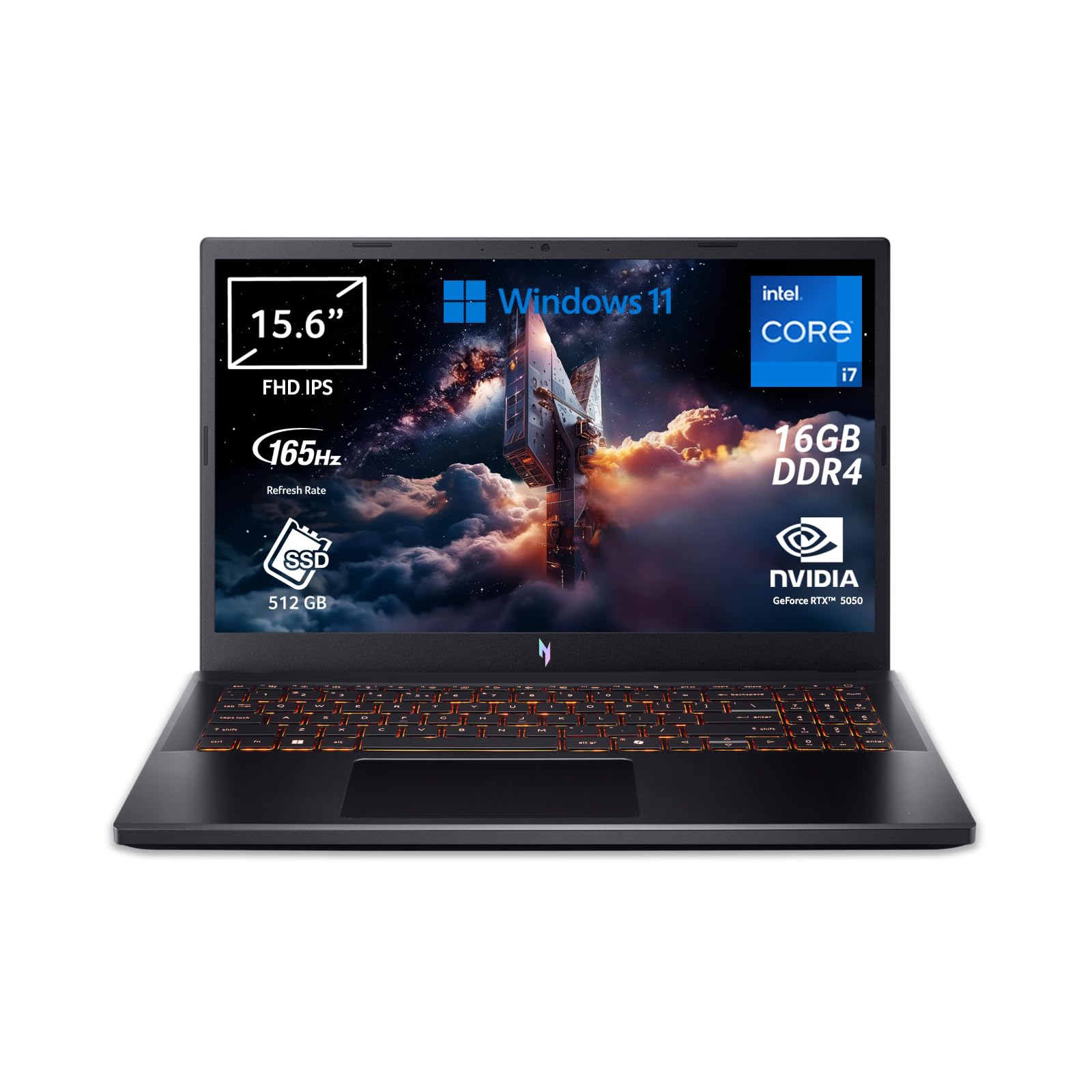acer Nitro V 15 ANV15-52-77F6 Notebook Gaming, Processore Intel Core i7-13620H, Ram 16 GB DDR4, 512 GB SSD, Display 15.6" FHD IPS 165 Hz LED LCD, NVIDIA GeForce RTX 5050 8 GB GDDR7, Windows 11 Home
