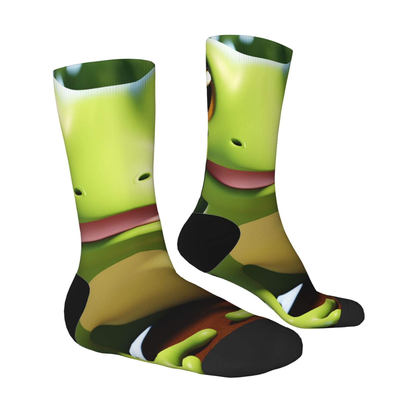 LZQPOEAS cute frog Athletic Socks Unisex Cushioned Crew Socks Hiking Running Calf Sock Soft Above Ankle Sock