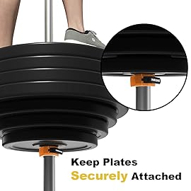 POWER GUIDANCE Barbell Collars Barbell Clips, ONLY for 2 inch Olympic Barbell Clamps, Weight Clamps Quick Release Barbell Collar for Olympic Lifts and Strength Training (Orange)