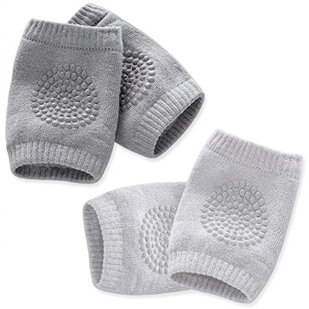 YBN 2 Pairs Premium Baby Knee Pads for Crawling | Adjustable Toddler Elbow Protectors with Anti-Slip Silicone Dots Grips | Soft Breathable Cotton Leg Warmers for Infants & Toddlers - Multicolor-picture-14