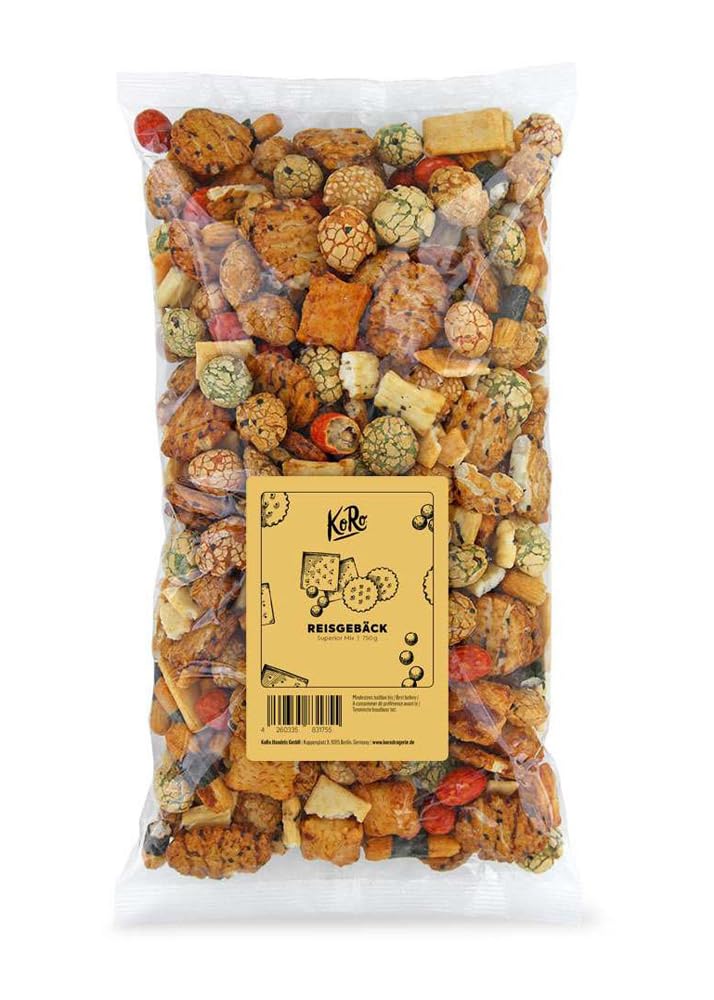 KoRo - Snack di riso Superior Mix 750 g - croccanti e sfiziosi - per aperitivi, merende, snack - confezione convenienza