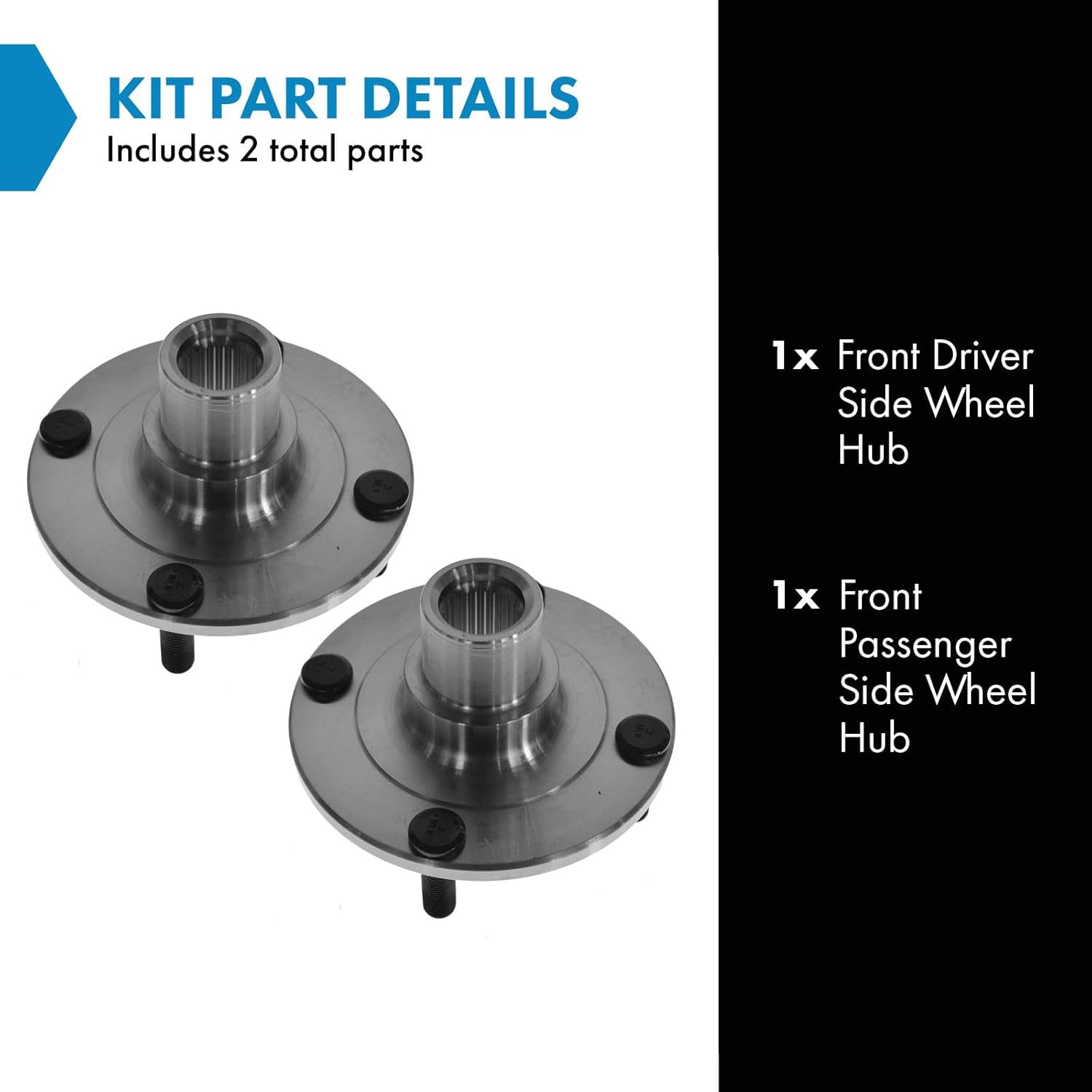 TRQ Front Wheel Hub Driver Left Side & Passenger Right Side for 00-01 Nissan Sentra 02 Sentra CA 02-03 Sentra GXE 02-03 Sentra XE 04 Sentra L4 1.8L 05-06 Sentra BAse Model 05-06 Sentra S