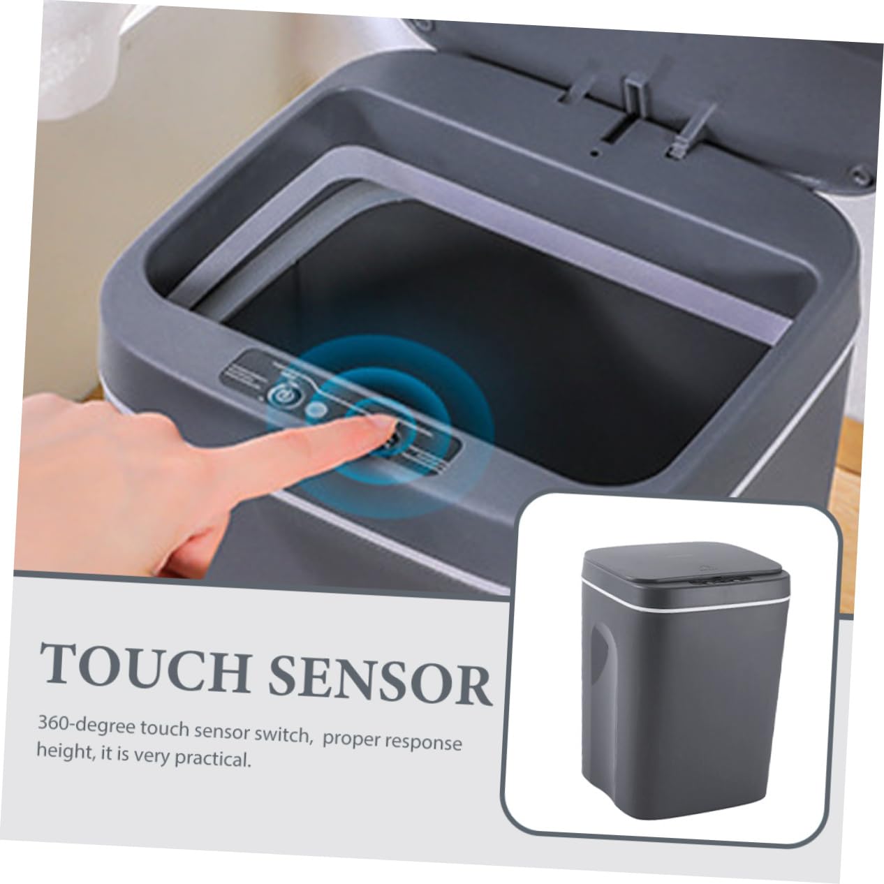 Unomor Automatic Toilet Trash Can Large Kitchen Trash Can Garbage Bin Easy Use