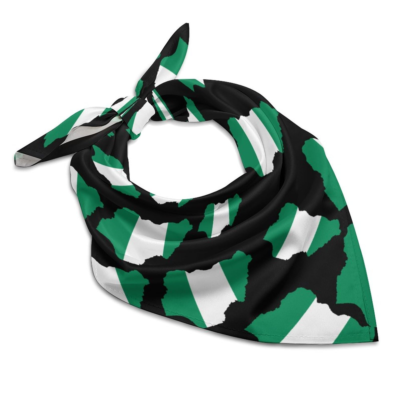FWJZDSP Nigeria Flag Map Silk Head Scarf Neckerchief Square Scarves Vintage Bandanas For Men Women