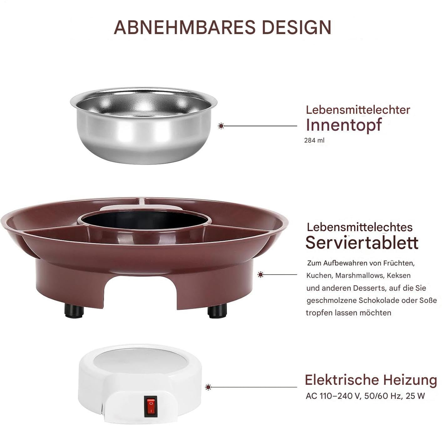 Zestaw kubków do fondue, podgrzewacz masła, kubek, akcesoria kuchenne | Ogrzewacz do topienia czekolady na śmietanę kawa mleczna desery romantyczny wieczór kuchnia impreza kemping piknik