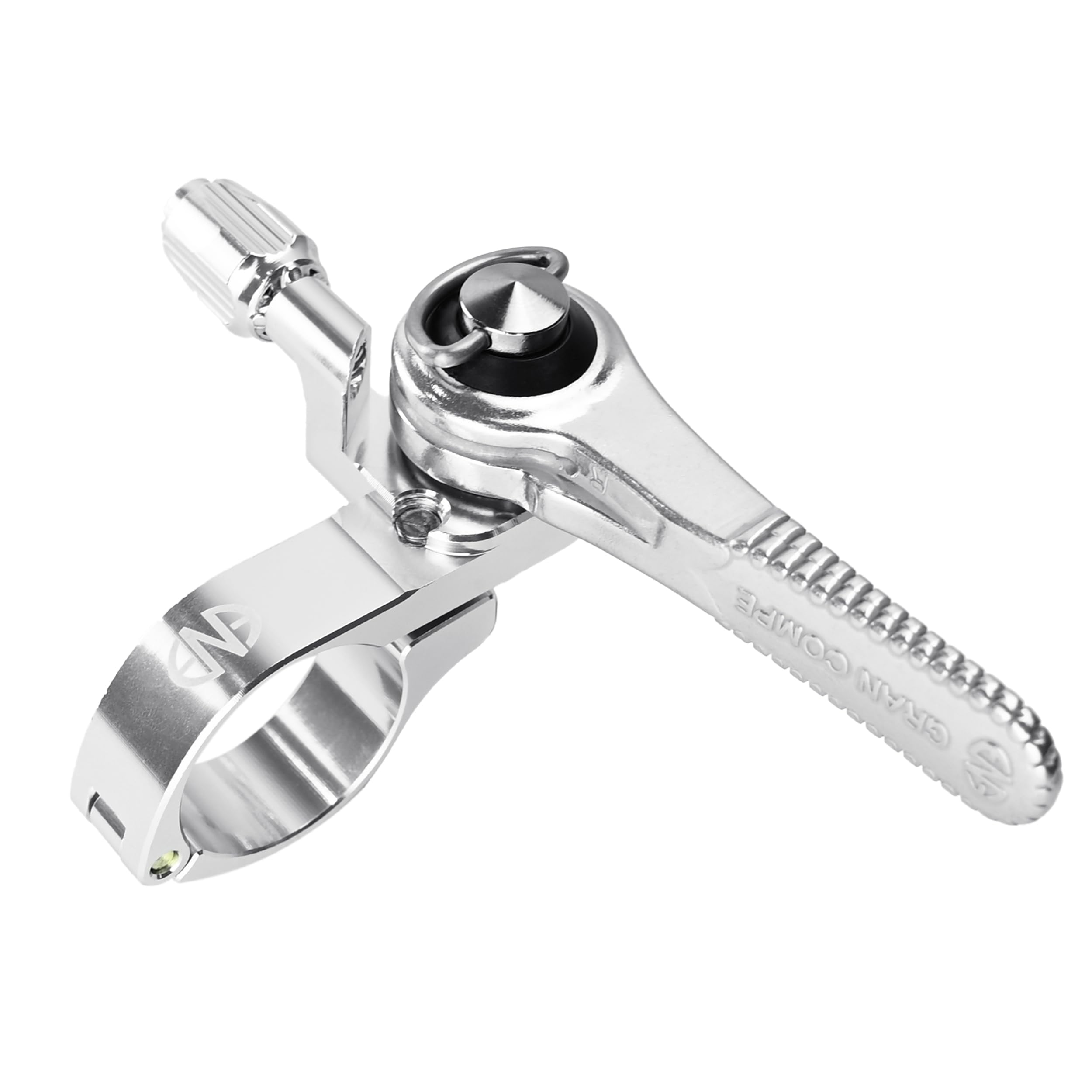 DIA-COMPE ENE CICLO Thumb Shifter Set - 2/3x Anteriore & 8/9/10-Spd Posteriore, Argento, con Zeoss Sticker, DP3174-S-ZEO