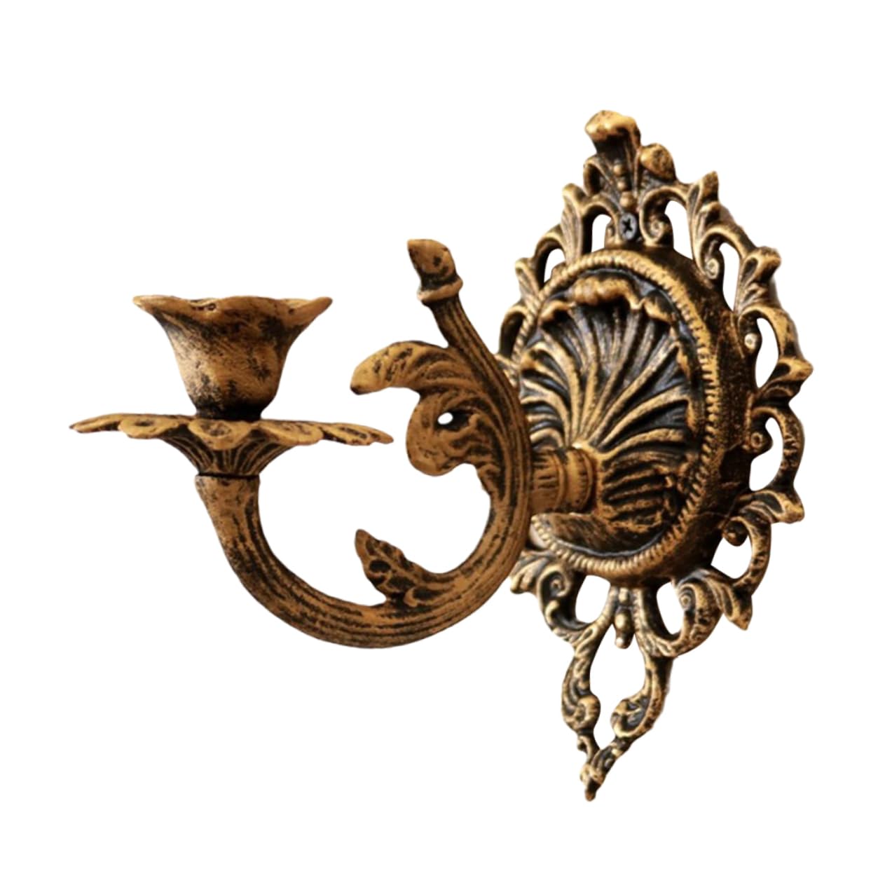 Cabilock Gothic Cast Iron Wall Sconce Victorian Decorative Candle Holder Rustic Wall Hanging Candle Mount