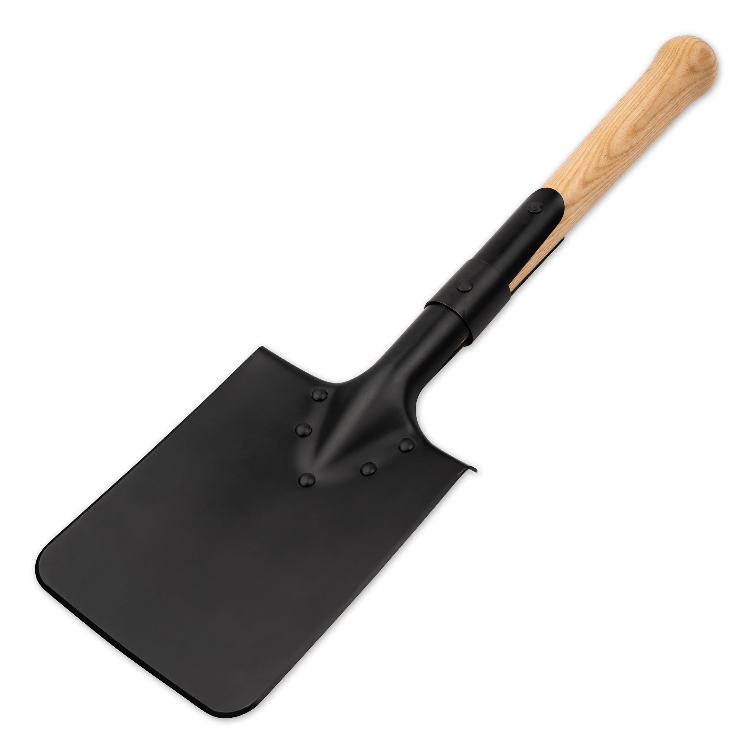 Böker Plus® Shovel M1874 - Deutscher Feldspaten mit Holzstiel - Armee Kurzspaten nach historischen Pionierspaten - Kurze Outdoor-Schaufel mit Tasche für Bushcraft-, Camping-, Survival-Ausrüstung