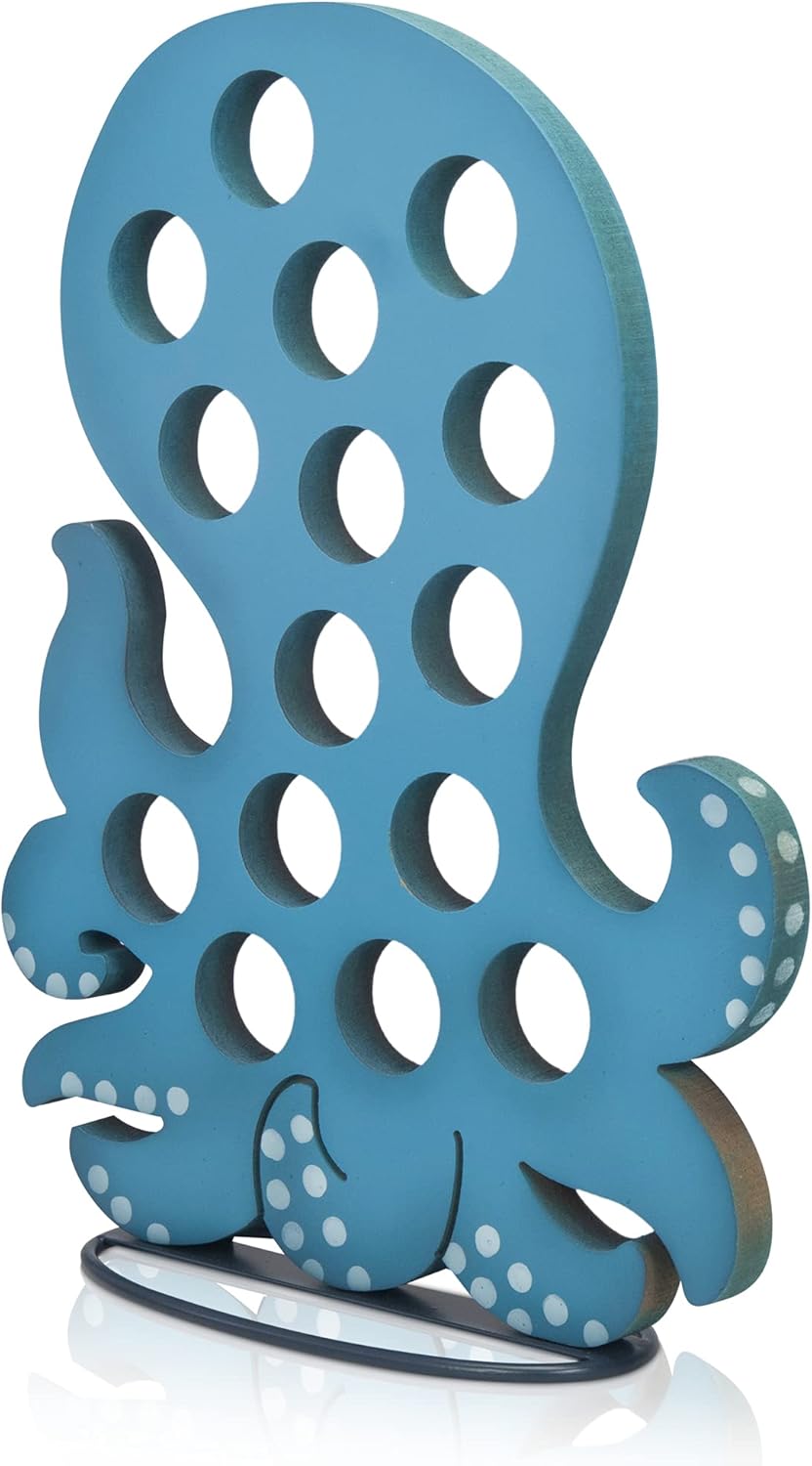 Made Easy Kit Front Facing Countertop Coffee Pods Holder Compatible with K-Cups, Coffee Bar Decor for Home Cafe (Blue Octopus)