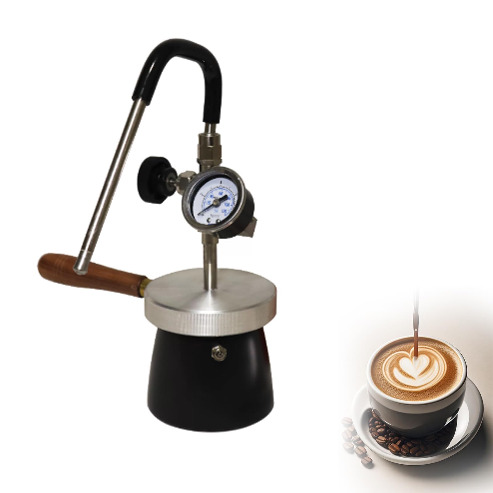 Espumador de leche portátil y vaporizador con ángulo ajustable para capuchino y café con leche